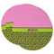 Pink & Lime Green Leopard Round Paper Coaster - Main