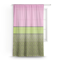Pink & Lime Green Leopard Sheer Curtain