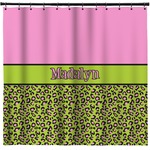 Pink & Lime Green Leopard Shower Curtain - Custom Size (Personalized)