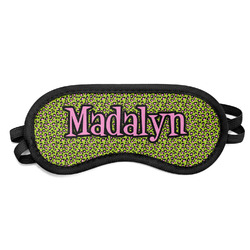 Pink & Lime Green Leopard Sleeping Eye Mask - Small (Personalized)