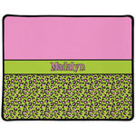 Pink & Lime Green Leopard Large Gaming Mouse Pad - 12.5" x 10" (Personalized)