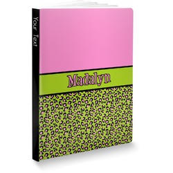 Pink & Lime Green Leopard Softbound Notebook - 5.75" x 8" (Personalized)