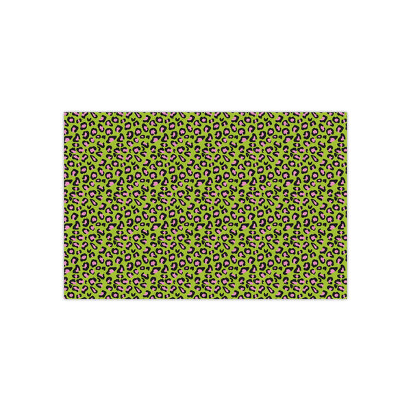 Custom Pink & Lime Green Leopard Small Tissue Papers Sheets - Lightweight