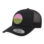 Pink & Lime Green Leopard Trucker Hat - Black (Personalized)