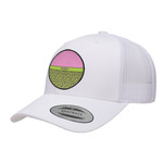 Pink & Lime Green Leopard Trucker Hat - White (Personalized)