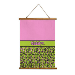 Pink & Lime Green Leopard Wall Hanging Tapestry (Personalized)