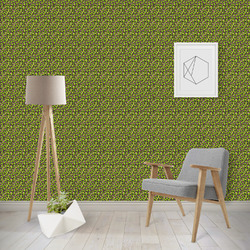 Pink & Lime Green Leopard Wallpaper & Surface Covering (Water Activated - Removable)