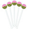 Pink & Lime Green Leopard White Plastic 5.5" Stir Stick - Fan View