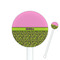 Pink & Lime Green Leopard White Plastic 5.5" Stir Stick - Round - Closeup