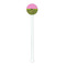 Pink & Lime Green Leopard White Plastic 5.5" Stir Stick - Round - Single Stick