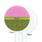 Pink & Lime Green Leopard White Plastic 5.5" Stir Stick - Single Sided - Round - Front & Back