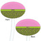 Pink & Lime Green Leopard White Plastic 7" Stir Stick - Double Sided - Oval - Front & Back