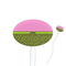 Pink & Lime Green Leopard White Plastic 7" Stir Stick - Oval - Closeup