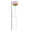 Pink & Lime Green Leopard White Plastic 7" Stir Stick - Oval - Dimensions