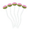 Pink & Lime Green Leopard White Plastic 7" Stir Stick - Oval - Fan