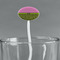 Pink & Lime Green Leopard White Plastic 7" Stir Stick - Oval - Main