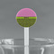 Pink & Lime Green Leopard White Plastic 7" Stir Stick - Round - Main