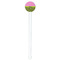 Pink & Lime Green Leopard White Plastic 7" Stir Stick - Round - Single Stick