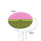 Pink & Lime Green Leopard White Plastic 7" Stir Stick - Single Sided - Oval - Front & Back