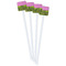 Pink & Lime Green Leopard White Plastic Stir Stick - Double Sided - Square - Front