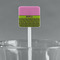 Pink & Lime Green Leopard White Plastic Stir Stick - Square - Main