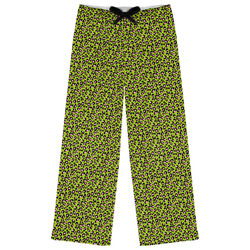 Pink & Lime Green Leopard Womens Pajama Pants - XL