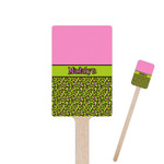 Pink & Lime Green Leopard Rectangle Wooden Stir Sticks (Personalized)