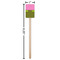 Pink & Lime Green Leopard Wooden 6.25" Stir Stick - Rectangular - Dimensions