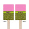 Pink & Lime Green Leopard Wooden 6.25" Stir Stick - Rectangular - Double Sided - Front & Back