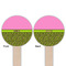 Pink & Lime Green Leopard Wooden 6" Food Pick - Round - Double Sided - Front & Back