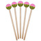 Pink & Lime Green Leopard Wooden 7.5" Stir Stick - Round - Fan View