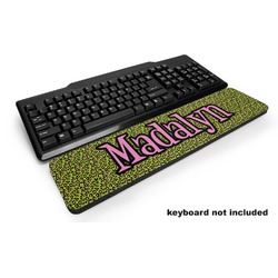 Pink & Lime Green Leopard Keyboard Wrist Rest (Personalized)