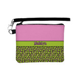 Pink & Lime Green Leopard Wristlet ID Case w/ Name or Text