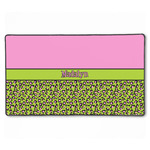 Pink & Lime Green Leopard XXL Gaming Mouse Pad - 24" x 14" (Personalized)