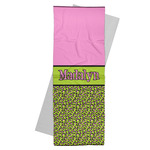 Pink & Lime Green Leopard Yoga Mat Towel (Personalized)