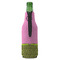 Pink & Lime Green Leopard Zipper Bottle Cooler - BACK (bottle)