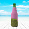 Pink & Lime Green Leopard Zipper Bottle Cooler - LIFESTYLE