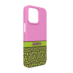 Pink & Lime Green Leopard iPhone Case - Plastic - iPhone 13 Pro (Personalized)