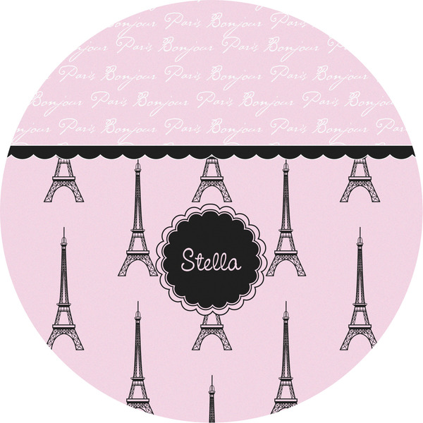 Custom Paris & Eiffel Tower Multipurpose Round Labels - 5" (Personalized)