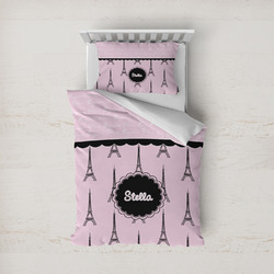 Paris & Eiffel Tower Duvet Cover Set - Twin (Personalized)