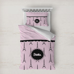 Paris & Eiffel Tower Duvet Cover Set - Twin XL (Personalized)