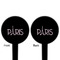 Paris & Eiffel Tower Black Plastic 4" Food Pick - Round - Double Sided - Front & Back