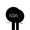 Paris & Eiffel Tower Black Plastic 4" Food Pick - Round - Single Sided - Front & Back