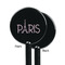 Paris & Eiffel Tower Black Plastic 5.5" Stir Stick - Single Sided - Round - Front & Back