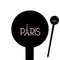 Paris & Eiffel Tower Black Plastic 6" Food Pick - Round - Closeup