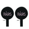 Paris & Eiffel Tower Black Plastic 7" Stir Stick - Double Sided - Round - Front & Back