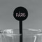 Paris & Eiffel Tower Black Plastic 7" Stir Stick - Round - Main