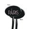 Paris & Eiffel Tower Black Plastic 7" Stir Stick - Single Sided - Oval - Front & Back