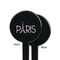 Paris & Eiffel Tower Black Plastic 7" Stir Stick - Single Sided - Round - Front & Back