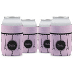 Paris & Eiffel Tower Can Cooler (12 oz) - Set of 4 w/ Name or Text